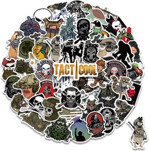 Tactical Stickers 52PCS Funny Decals Gift, Hard Hat, Military Decals, Adults/Ten - Picture 1 of 12