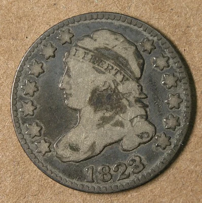 Монета номиналом 10 центов 1823/2 с большой крышкой E's VG-F РЕДКАЯ! * AvenueCoin - Изображение 1 из 2