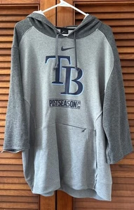 Tampa Bay Rays Postemporada 2020 Nike Dri-Fit Manga 3/4 Sudadera con Capucha Para Hombre XXL 2XL - Imagen 1 de 3