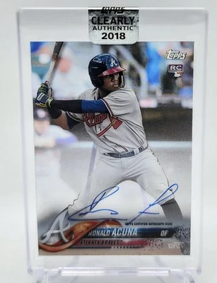 2018 Topps Clearly Authentic Ronald Acuna Jr. Rookie AUTO Braves - Image 1 of 2