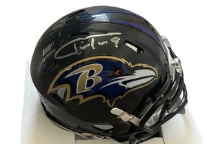 Minicasco firmado por Justin Tucker Ravens certificado de autenticidad JSA - Imagen 1 de 2