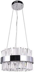 MW Light Ceiling Pendant Round Chandelier with Crystal Chrome H175 x D45cm - Picture 1 of 5