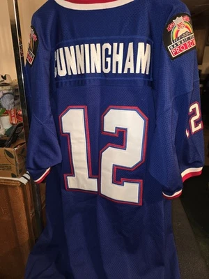 Camiseta deportiva Mitchell & Ness Randall Cunningham para hombre talla 54 azul 1990 NFL Pro Bowl Foto 1 de 4