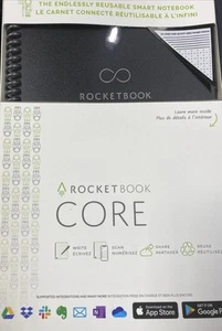 Black Rocket Book Core Smart Reusable Notebook Lined - Brand New (pack Dented) - Picture 1 of 2