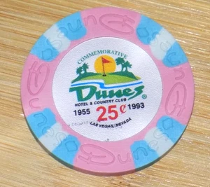 Dunes Hotel Casino .25 Cent Poker Chip Las Vegas Nevada Commemorative Issue - Picture 1 of 3