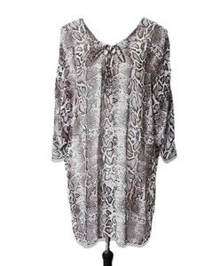 Tommy Bahama Top XL Cover Up Beach Pool Animal Print Lace Up Long Chic Sheer - Picture 1 of 14