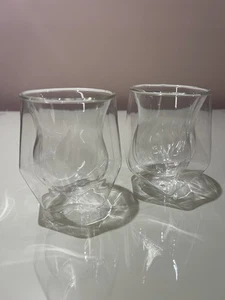 2pc Set VISKI Double Walled Aerating Tumbler Neat Whiskey Wine Glass Glasses LOT - Picture 1 of 11