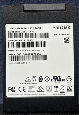 SanDisk SD9SB8W-256G-1122 X600 Solid State Drive   2.5 7200 Mb/s 256GB SSD - Image 1 of 3
