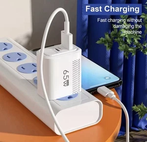 65W Ładowarka USB Szybkie ładowanie USB-C + USB-A z kablem do iPhone'a Samsung itp. - Zdjęcie 1 z 8