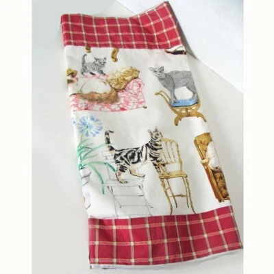 Charming Cat Curtain Cotton Mid-Weight Lined Short See Photos 25" Long  52" Wide - Image 1 of 4