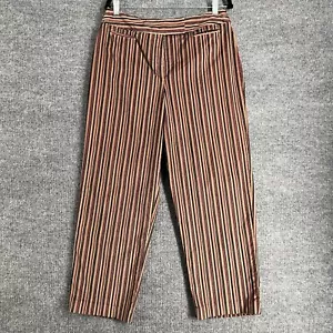 Vintage Talbots Corduroy Pants Womens 12 Petite Multicolor Striped Retro Groovy - Picture 1 of 12