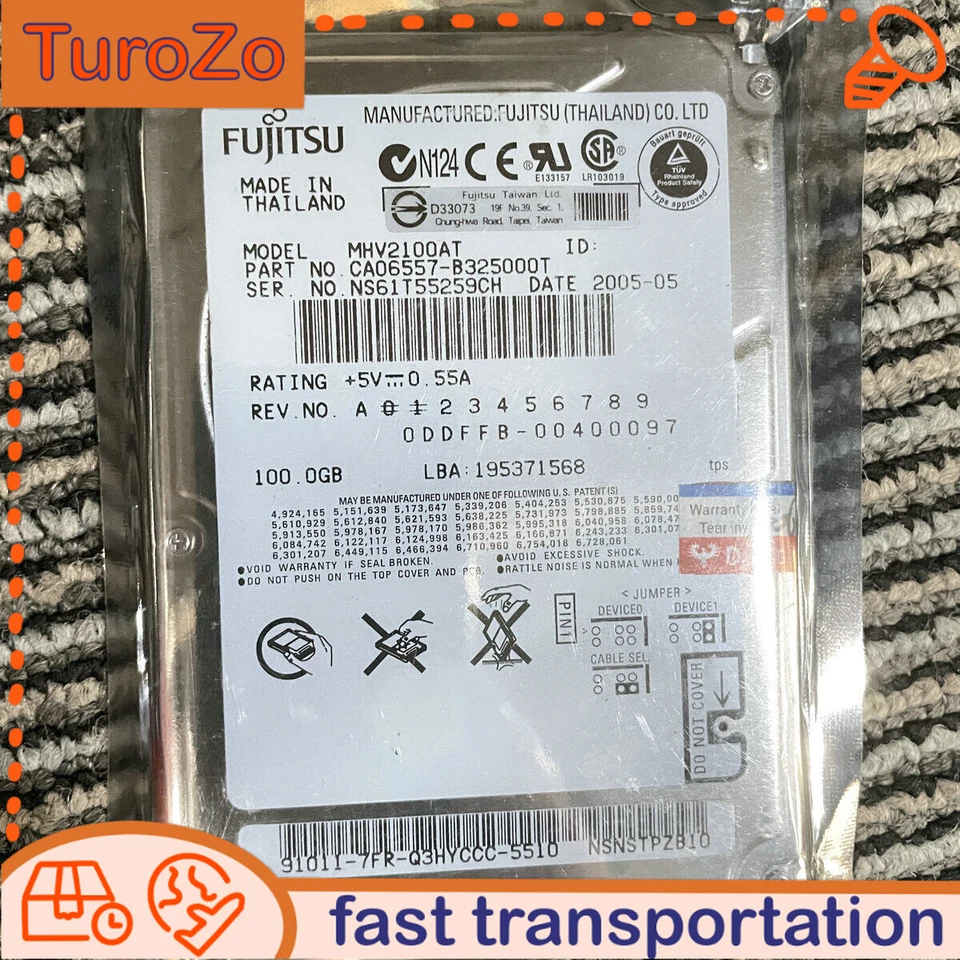Fujitsu 100 GB,Internal,2.5" 4200 RPM, IDE MHV2100ATInternal Hard Disk Drives - Image 1 of 4