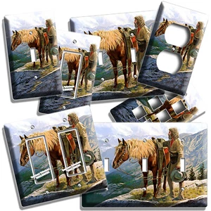 COWBOY PFERD COLORADO BERGE LICHTSCHALTER PLATTE STECKDOSE WESTERN KUNST WOHNDEKO - Bild 1 von 34