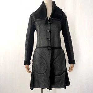 ANNETTE GÖRTZ Black Shearling Coat size S/M - Picture 1 of 9