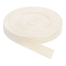 Twill Tape, 1Pcs 11Yard*15mm Cotton Ribbon Herringbone Tape for Bag(Beige White)