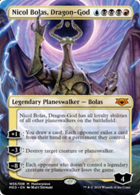 Nicol Bolas, Dragon-God - FOIL - FULL ART- MTG War of the Spark Mythic Edition - - Image 1 of 4