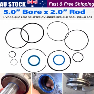 Hydraulic Log Splitter Cylinder Rebuild Seal Kit for 5.0" Bore 2.0" Rod Cylinder - Picture 1 of 8