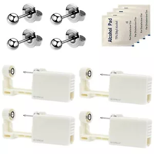 4 Pack Self Ear Piercing Gun Disposable Self Ear Piercing Gun Kit with Earrin... - Picture 1 of 6