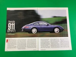 2000 PORSCHE 911 CARRERA 4 ORIGINAL VINTAGE 3 PAGE ROAD TEST PRINT ARTICLE AD - Imagen 1 de 2