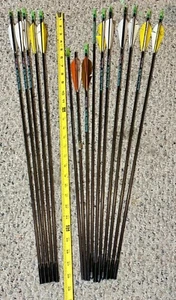 15- Beman Hunter 50/70 Arrow Shafts w/nocks 1 Doz 1/2 outs installed 27" - Picture 1 of 4