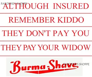 Stencils Set Lot For Burma Shave Signs DIY Vintage 5 Stencils ALTHOUGH INSURED - Picture 1 of 2