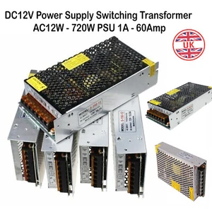 DC 12V LED Treiber Netzteil Schalttrafo 12W - 720W PSU 1A - 60Amp - Bild 1 von 59