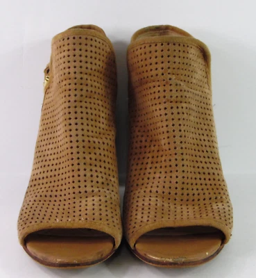 Women's Sam Edelman Easton Brown Suede Perforated Peep-Toe Booties Sz. 8M - Image 1 of 4