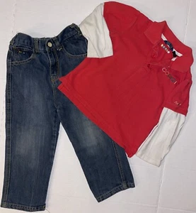 Vintage COOGI Long Sleeve Shirt & Denim Jeans Set Boys Size 4T From 2001 - Picture 1 of 24