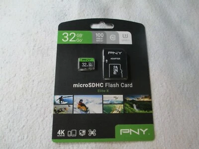 New! PNY 32GB Elite-X Class 10 U3 micro SDHC Flash Memory Card P-SDU32U3WX-GE - Image 1 of 2