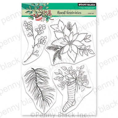 Selo transparente preto centavo - Festividades florais - Imagem 1 de 1