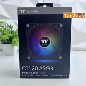 Thermaltake CT120 ARGB PC Cooling Fans (2-Pack) - RGB PWM 120mm Fan Set - Picture 1 of 6