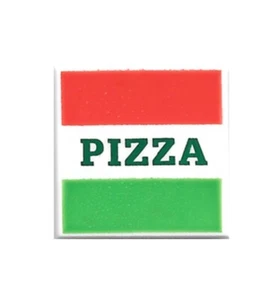 LEGO Pizza Tiles - Decorated - 2x2 Pizza Box 'PIZZA' white - 10 pieces - Picture 1 of 2