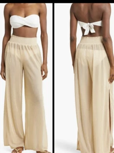 NEW Ramy Brooke Knit Athena Pant In Neutral Sparkle Size Small $285 - Picture 1 of 7