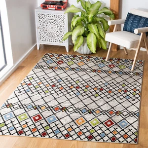 Safavieh Power Loomed Amsterdam Beige / Blue Area Rugs - AMS115B - Picture 1 of 12