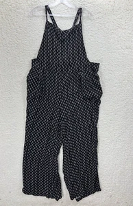 Torrid Black Floral Crepe Wide Leg Overalls Backless Jumpsuit Women's Plus 2X - Picture 1 of 5