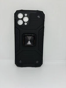 ring holder case shockproof compatible with iphone 12 pro max black hard cover - Picture 1 of 4