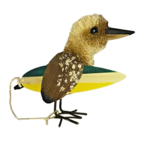Australian Ornament Statue Decoration Novelty Figurine SURFING KOOKABURRA 9cm - Picture 1 of 4