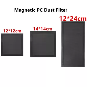 12/14/24cm Computer PC Cooling Fan PVC+Magnet Dust Filter Case Mesh Net Cover - Photo 1/18