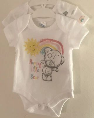 TINY TATTY TEDDY MATALAN Newborn ~ 7-10 Lbs ~ Tiny Tatty Teddy ~ Rainbow White Themed Bodysuits X2
