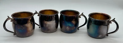 Juego de 4 tazas para niños Towle plateadas pequeñas de 2,5" de alto vintage Foto 1 de 4