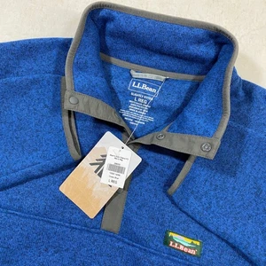 Nuevo L.L. Suéter Pullover de Vellón Bean 1/4 Cuello a Presión Suave Acogedor Azul Océano Para Hombres L - Imagen 1 de 9