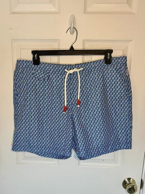 ORLEBAR коричневый Terrazzo California синий геометрический плавки шорты размер 38 $345 новый с Ярлыками - Изображение 1 из 4