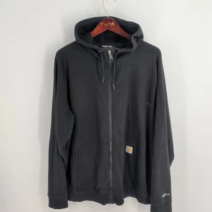 Vintage Carhartt Force Relaxed Fit Full Zip Hooded Sweatshirt Black Size XL - Picture 1 of 8