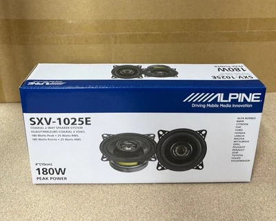 Alpine SXV-1025E 4 inch 10cm 2-way Car Van Door Coaxial 4" 180W Speakers PAIR - Image 1 of 4