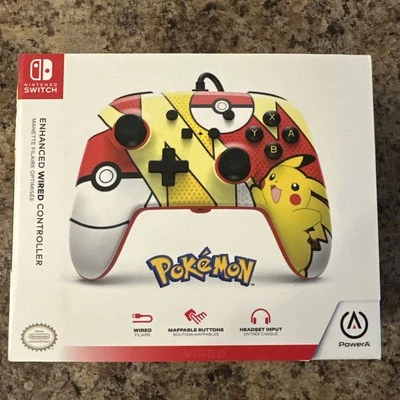 Nintendo Switch Enhanced Wired Controller Pokemon Pikachu Pop Art New in Box - Image 1 of 4