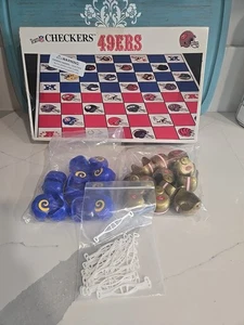 NFL Team Checkers Game 49ERS and Rams USED Mini Helmets Plastic 1993 - Picture 1 of 6