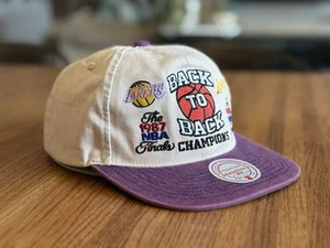 Mitchell & Ness NBA LA Lakers Back To Back Champions Deadstock Snapback Hat Cap - Picture 1 of 7