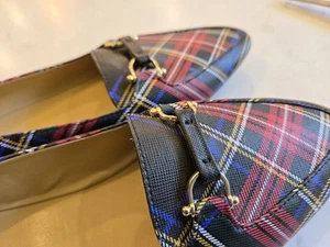 Talbots NWO Box Red Plaid Driving Loafer W/Buckle SZ 9 - Picture 1 of 10