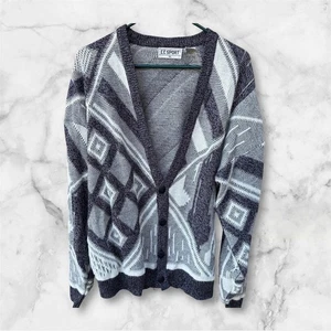 Vintage 1990&#39;s Men&#39;s CC Sport Size XL Button Front Cardigan Sweater - Picture 1 of 9