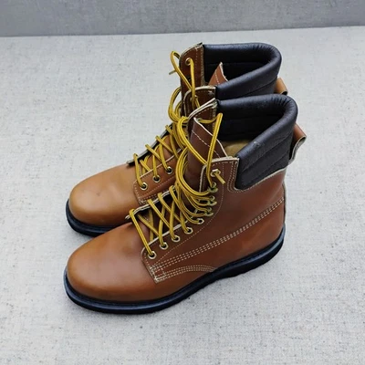 Bota de trabajo de cuero Texas Steer con cordones al tobillo para mujer talla 9 1/2 Foto 1 de 4